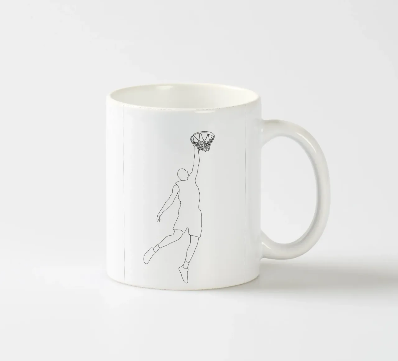 Pallacanestro - Line art minimalista tazza in ceramica da Viv Line Art