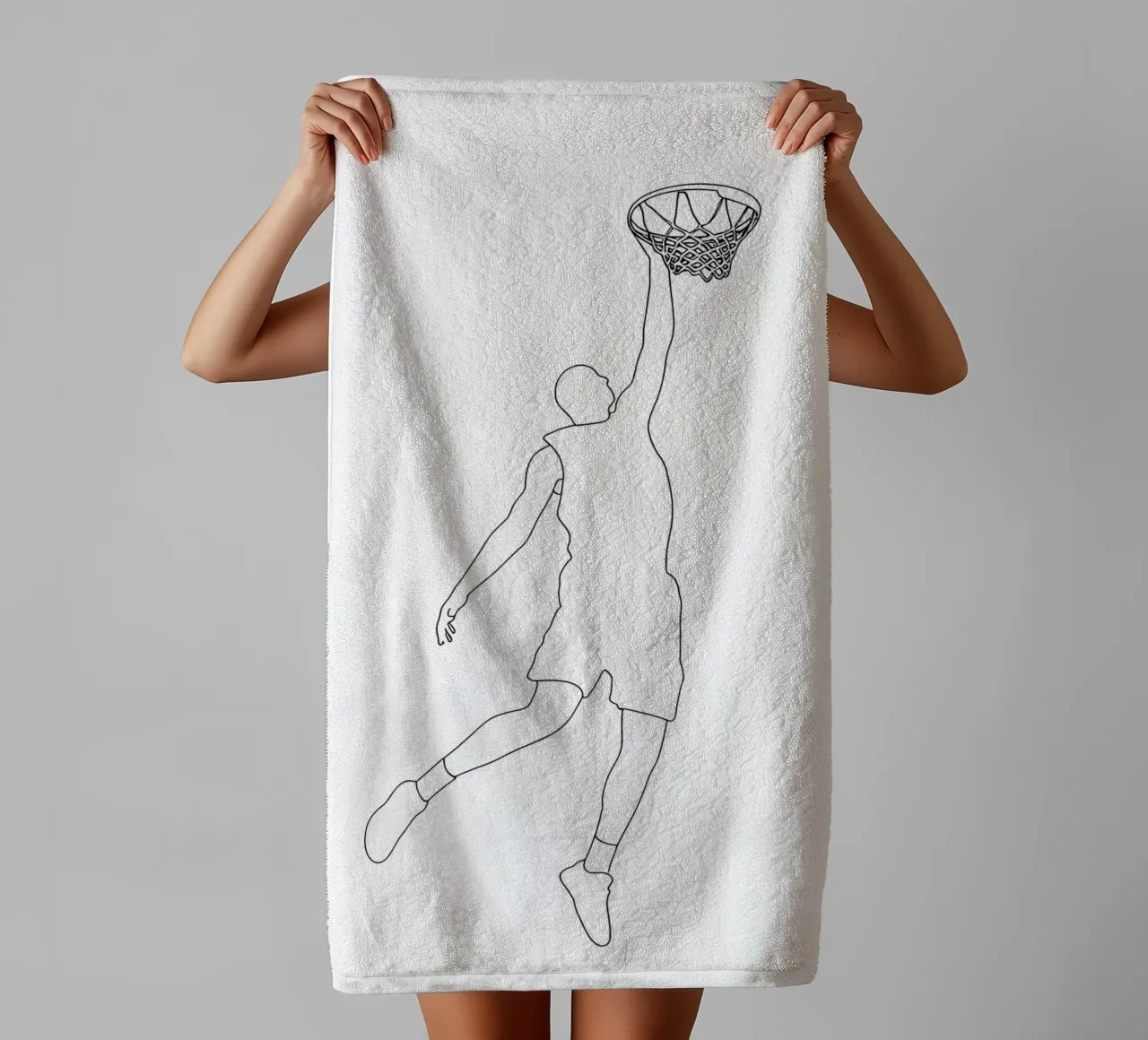 Basketball - Minimalist Line Art towel by Viv Line Art