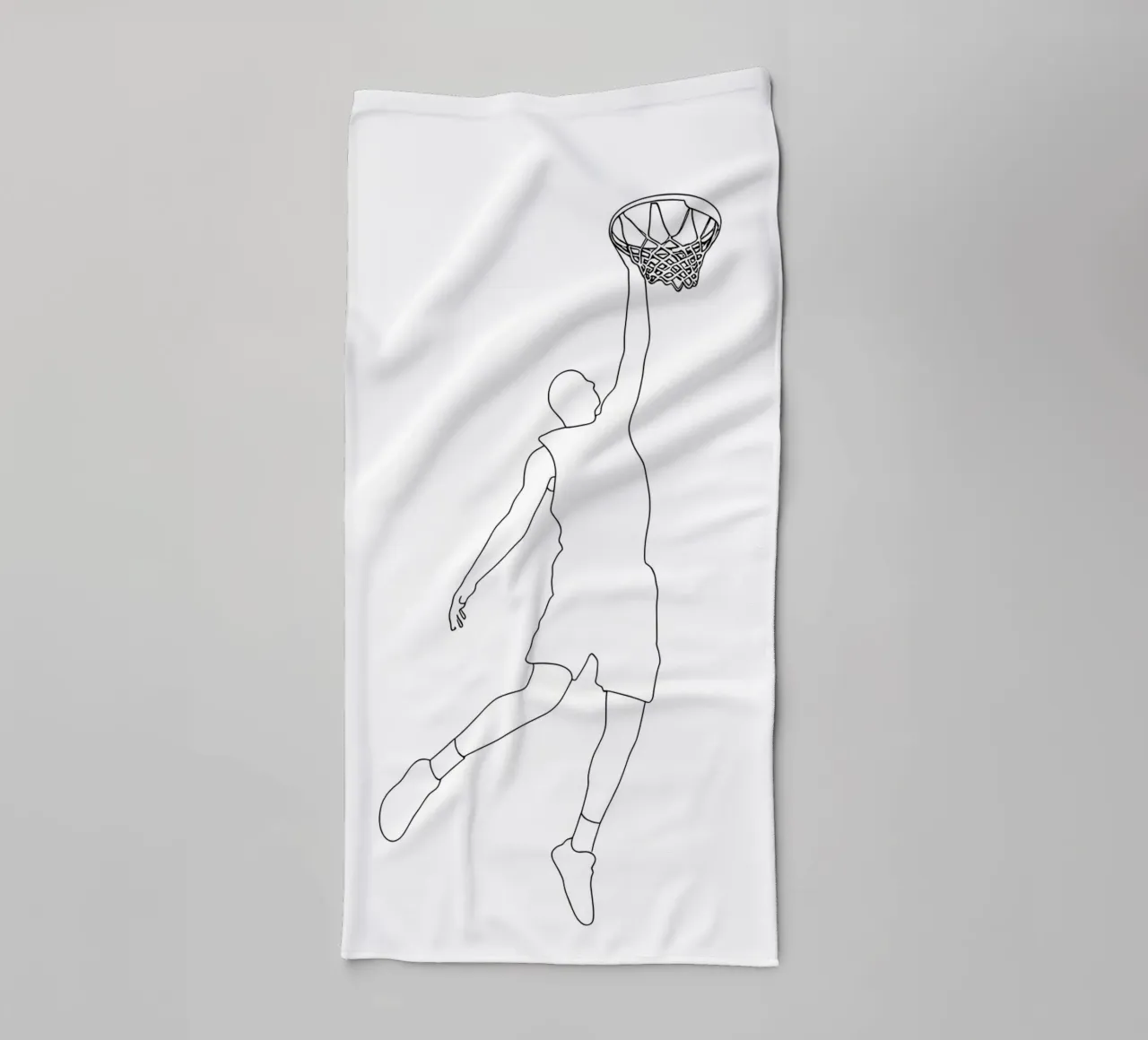 Basketball - Minimalist Line Art towel by Viv Line Art