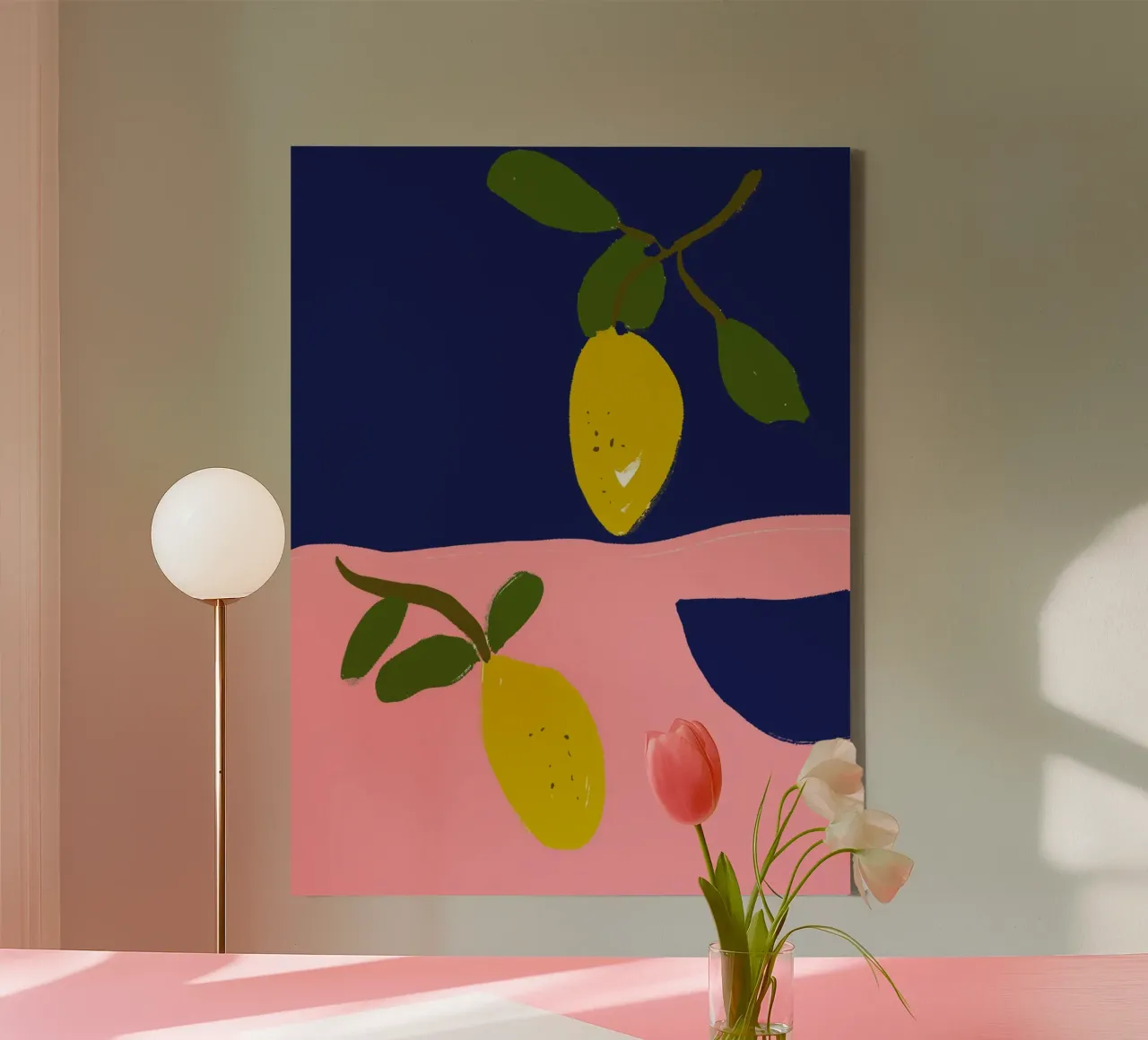 Lemon Summer tela con Cornice a cassetta da treechild