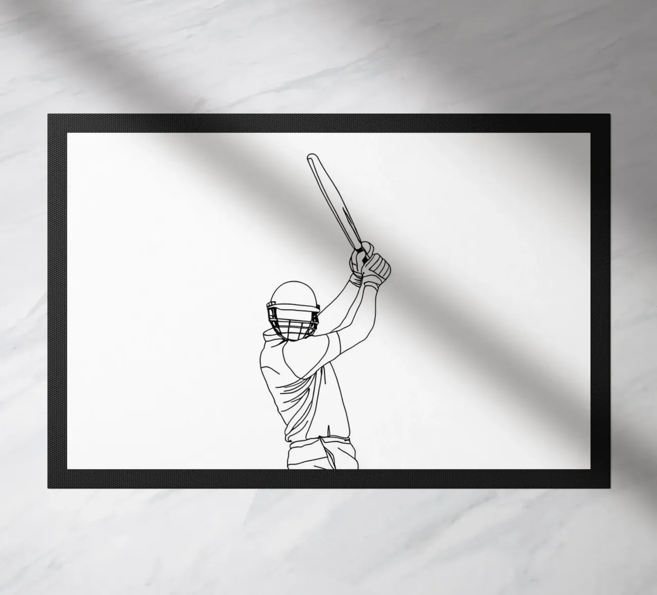 Battitore di cricket - Line Art minimalista zerbino da Viv Line Art