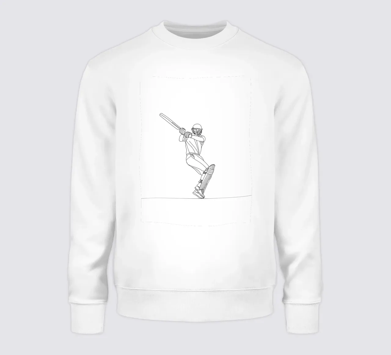 Battitore di cricket - Line Art minimalista felpa da Viv Line Art