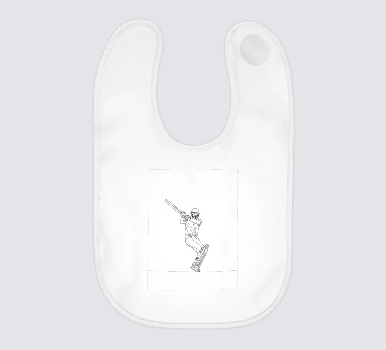 Battitore di cricket - Line Art minimalista bavaglino da Viv Line Art