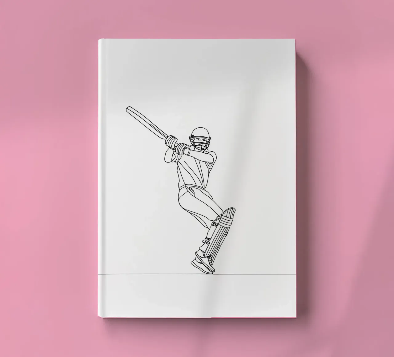 Cricket Batsman - Minimalist Line Art notebook by Viv Line Art