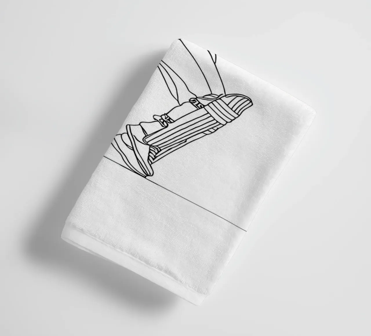 Battitore di cricket - Line Art minimalista asciugamano da bagno da Viv Line Art