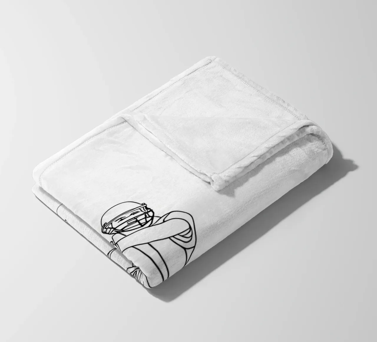 Battitore di cricket - Line Art minimalista coperta in pile da Viv Line Art