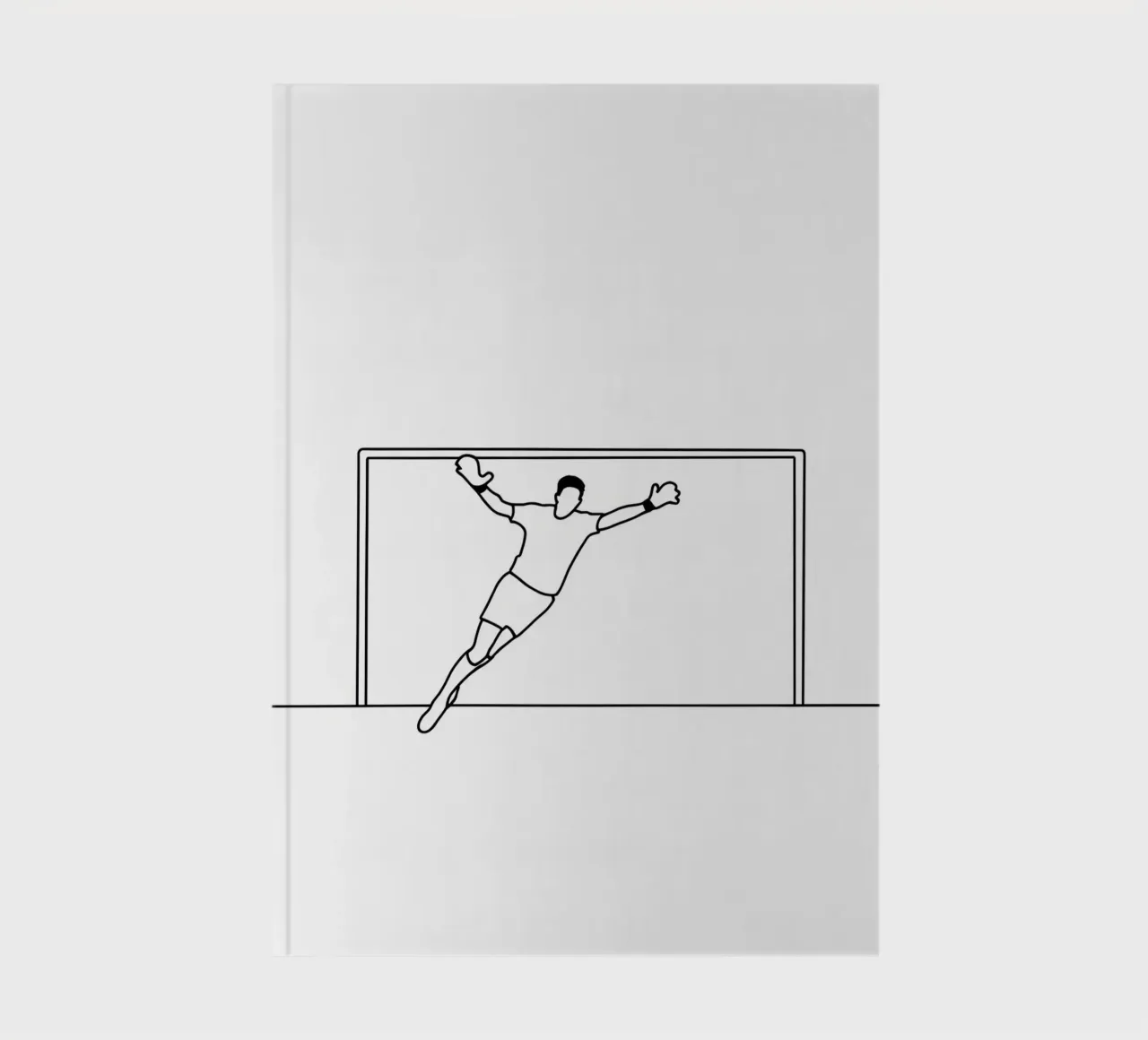 Goalkeeper - Minimalist Line Art notebook by Viv Line Art