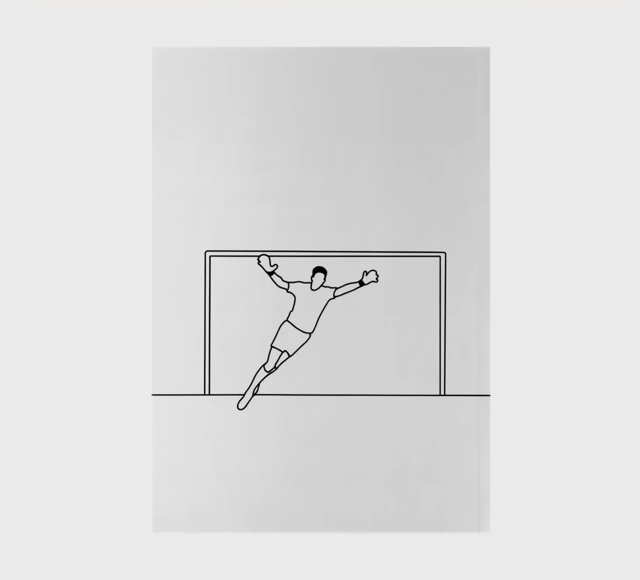 Goalkeeper - Minimalist Line Art notebook by Viv Line Art