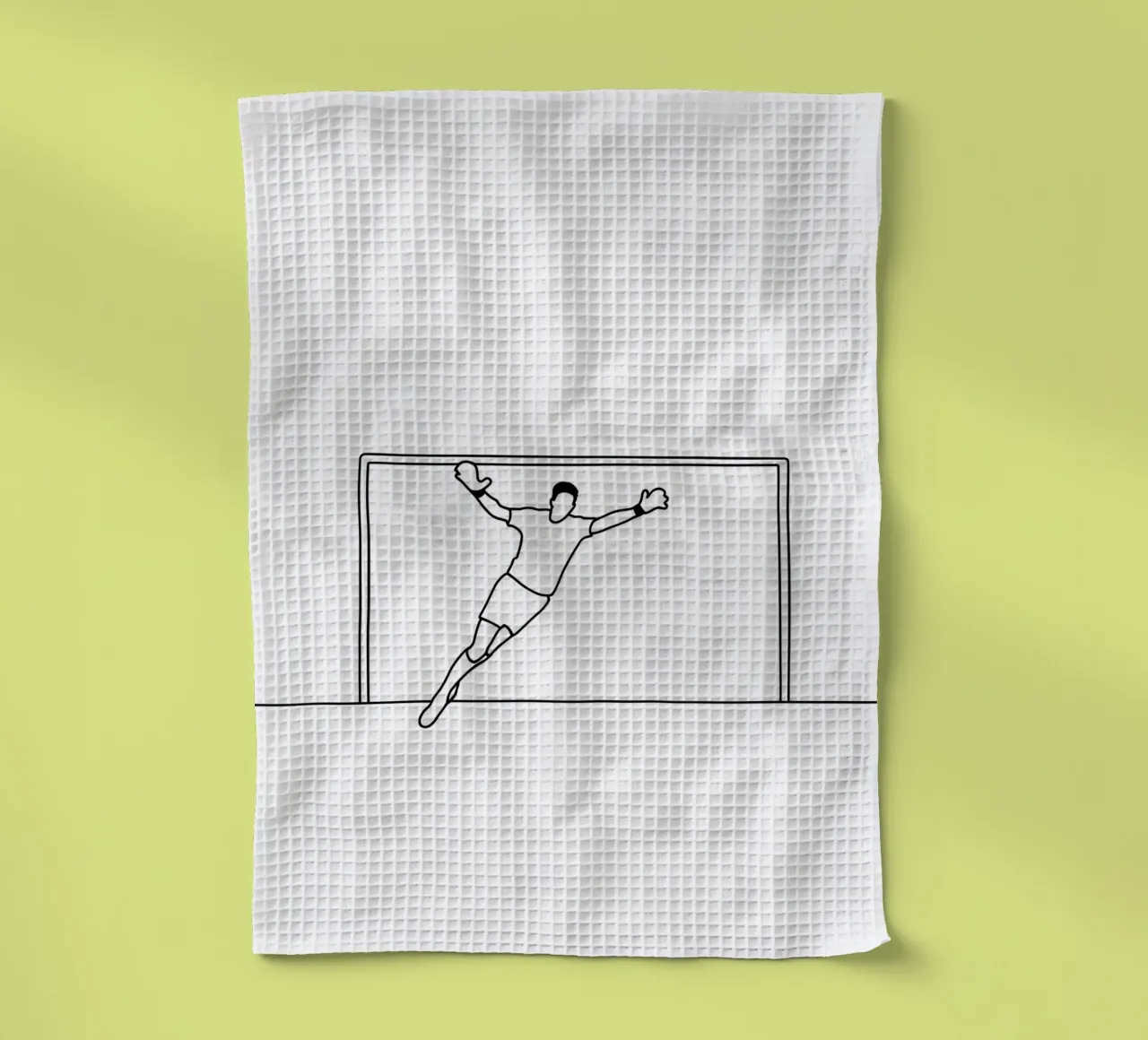 Gardien de but - Dessin au trait minimaliste torchon de Viv Line Art