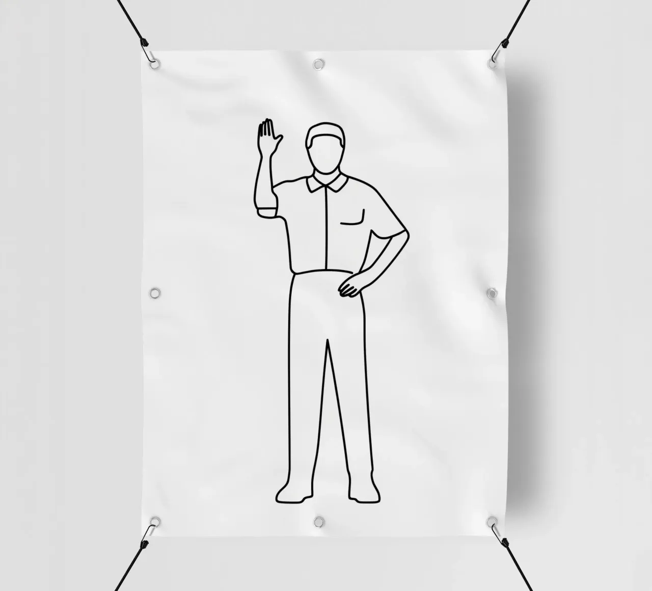 Arbitro - Line art minimalista telo in pvc da Viv Line Art