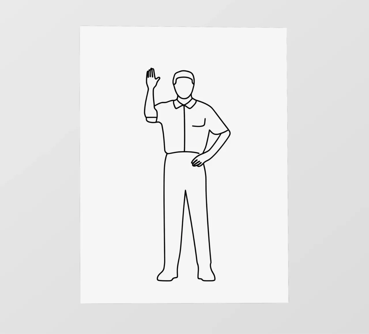 Arbitro - Line art minimalista telo in pvc da Viv Line Art