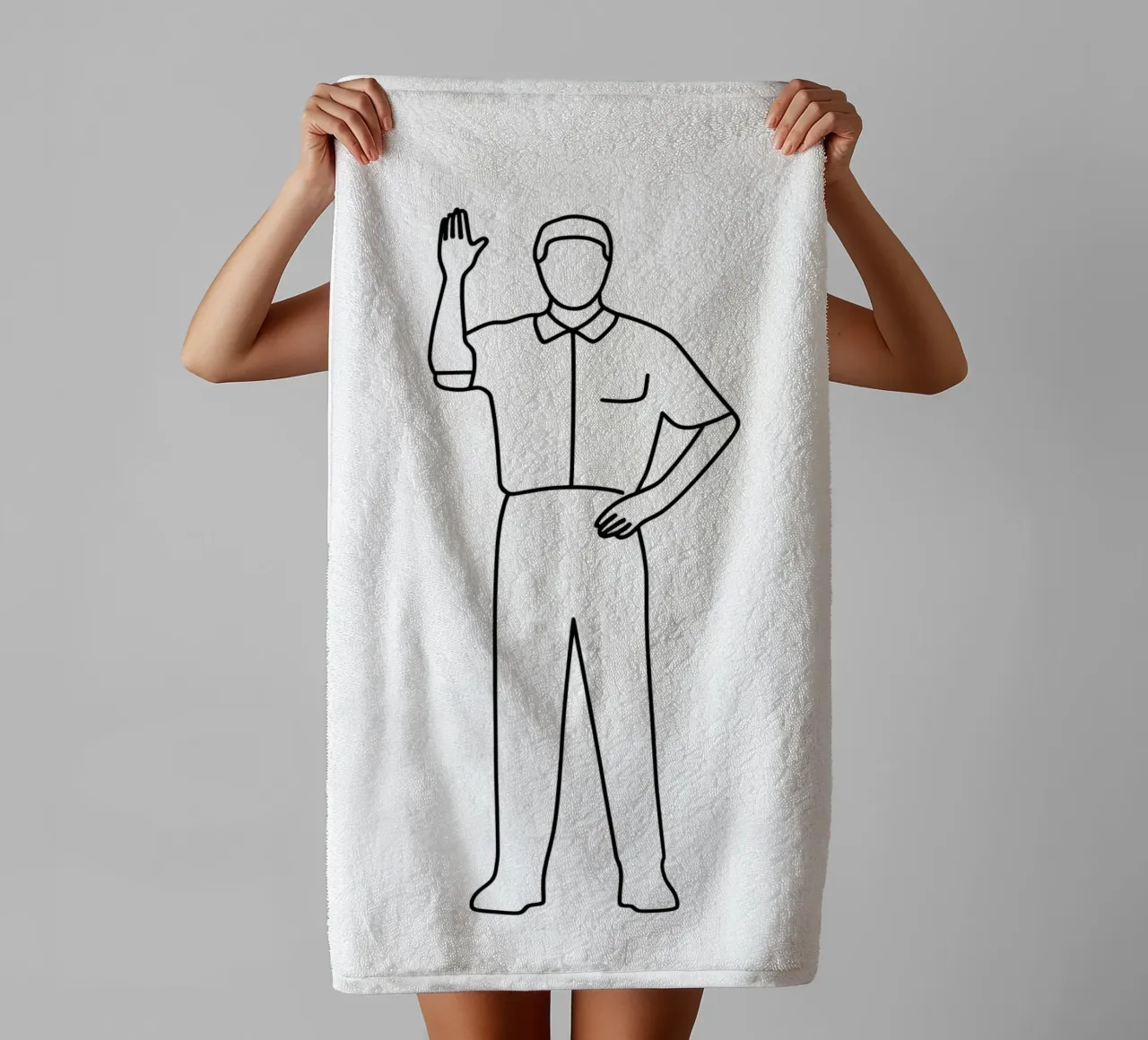 Referee - Minimalist Line Art towel by Viv Line Art