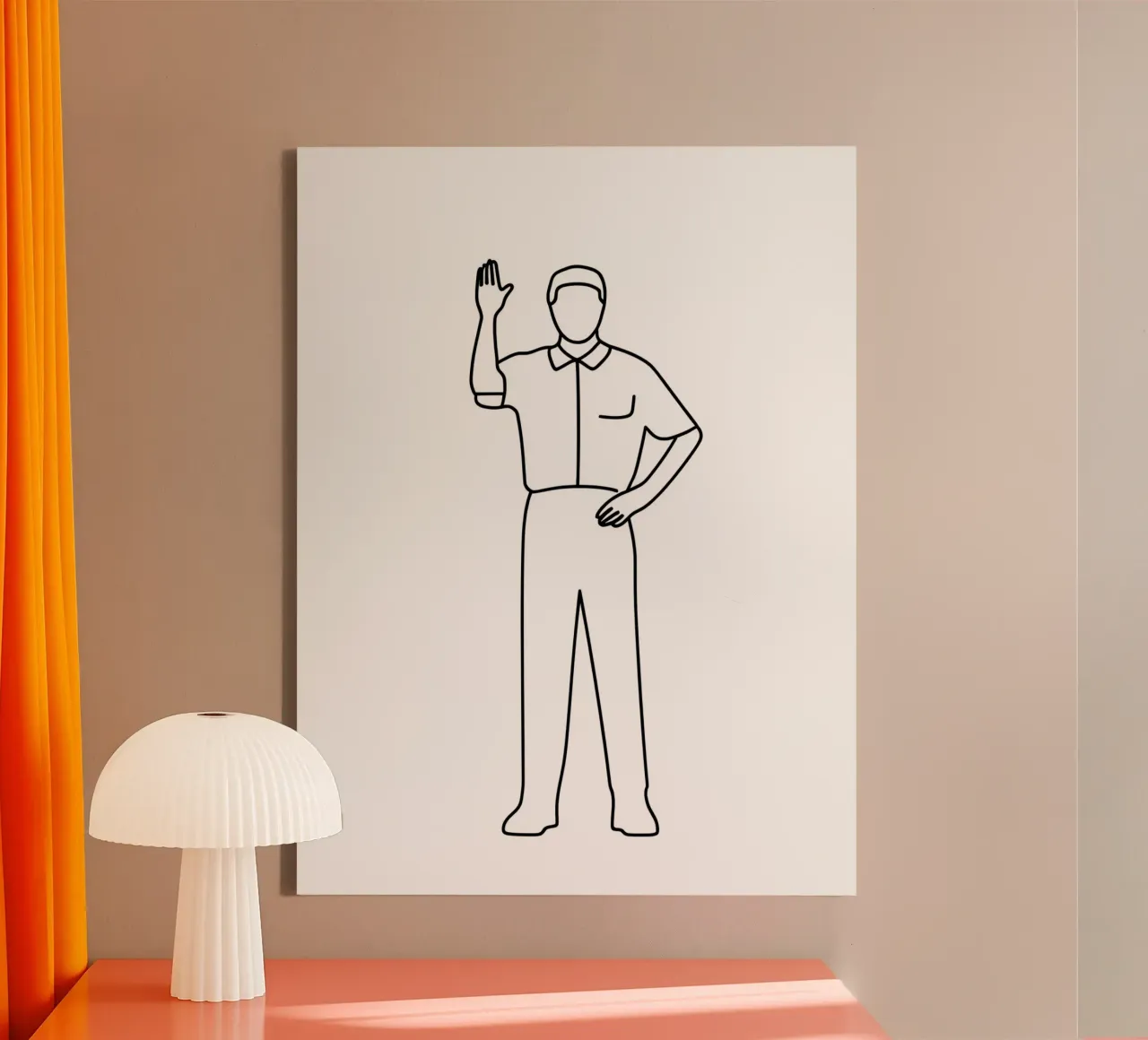 Arbitro - Line art minimalista tela con Cornice a cassetta da Viv Line Art