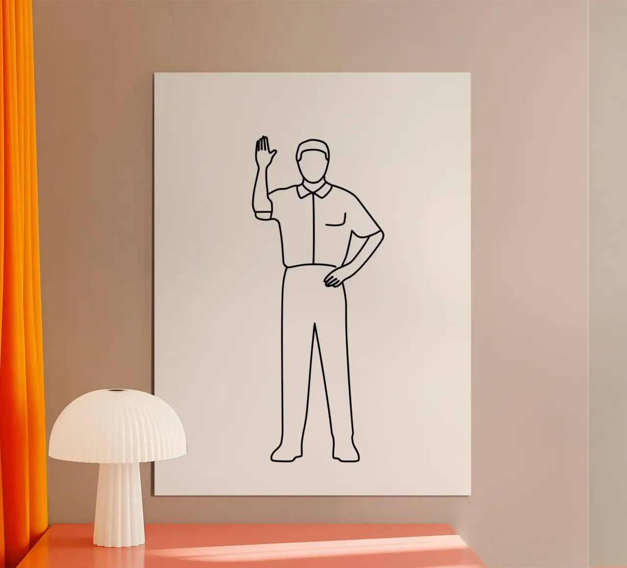 Arbitro - Line art minimalista poster con telaio in plastica da Viv Line Art