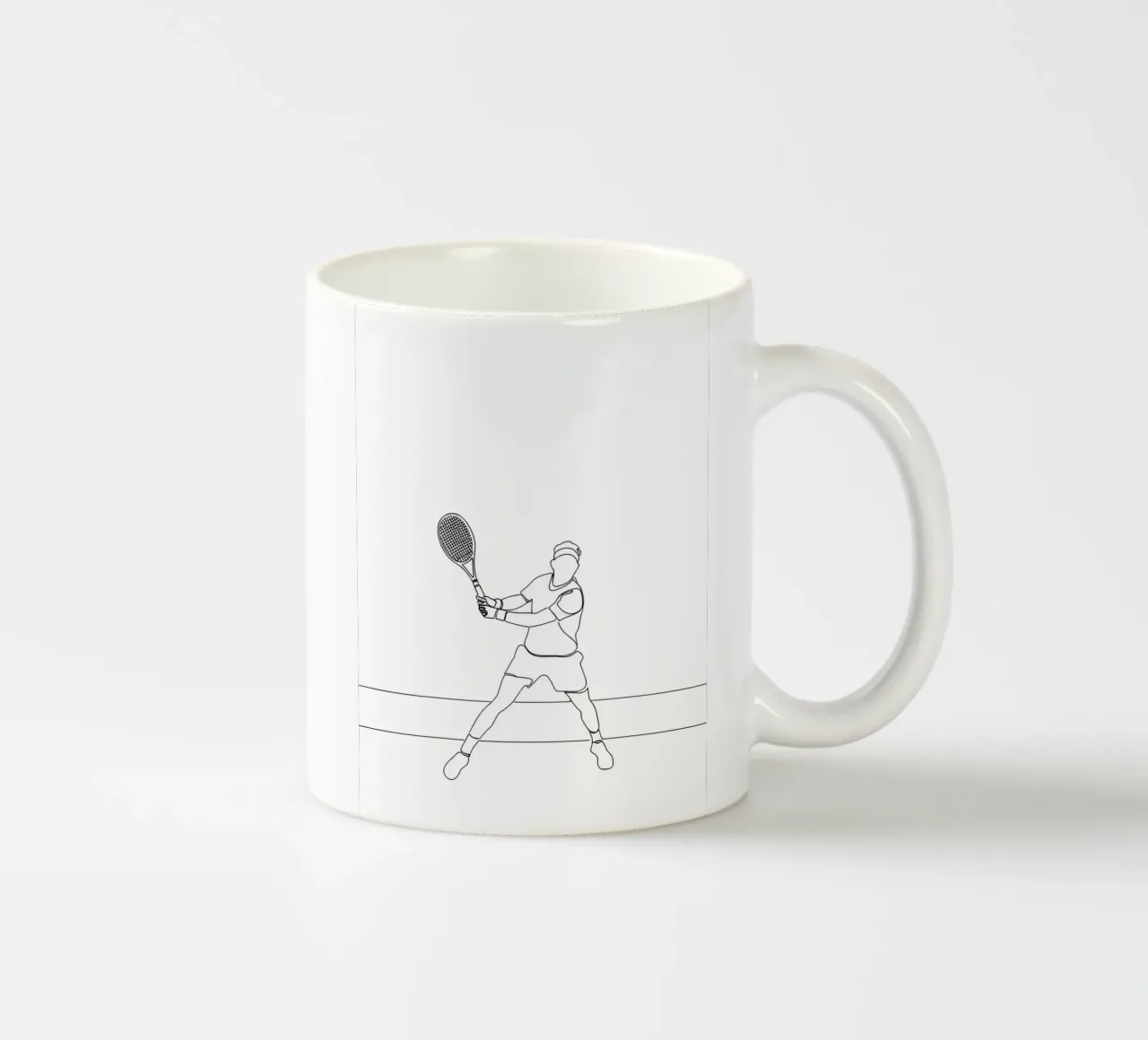 Tennis Player - Minimalist Line Art ceramic mug by Viv Line Art