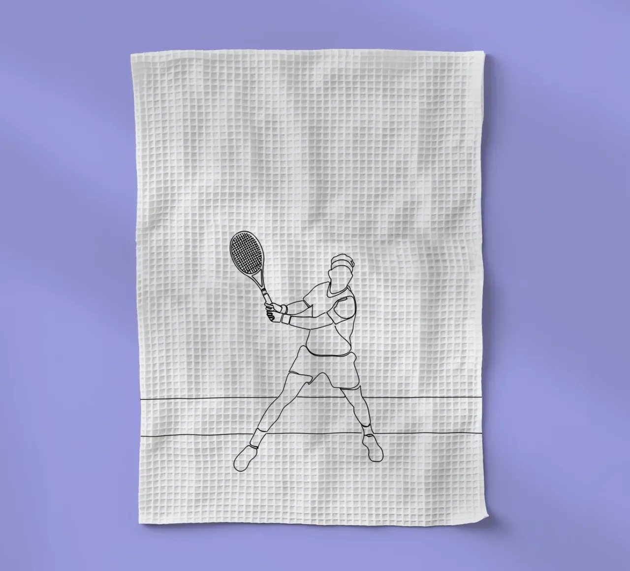 Tennis Player - Minimalist Line Art tea towel by Viv Line Art