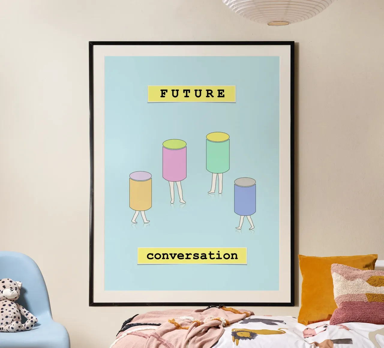FUTURE conversation poster con telaio in plastica da natural neutral
