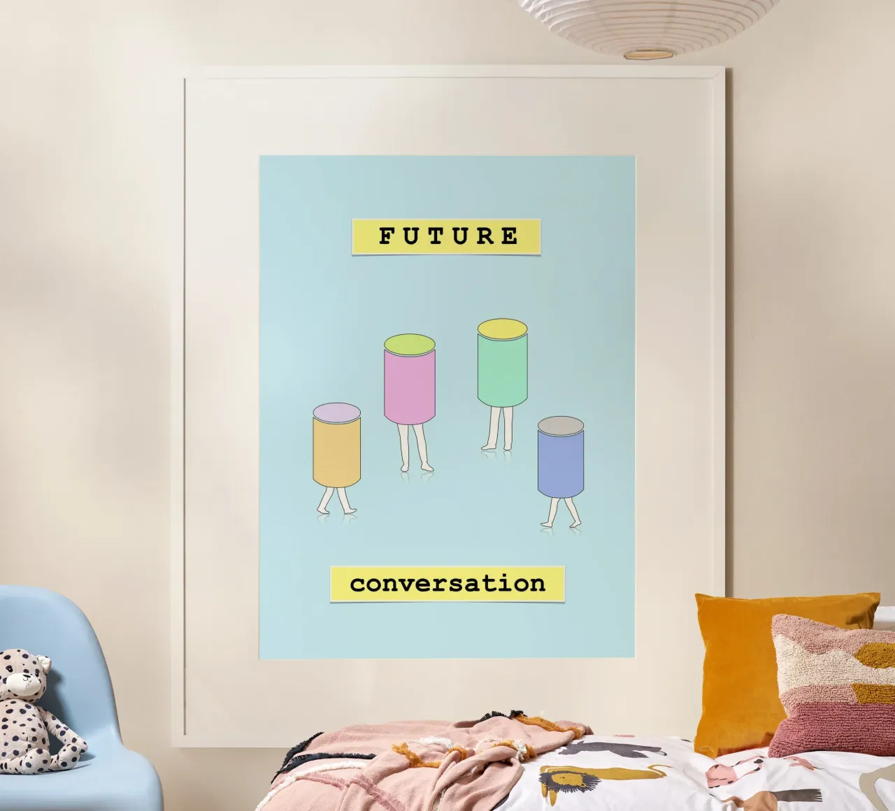 FUTURE conversation poster con telaio in plastica da natural neutral