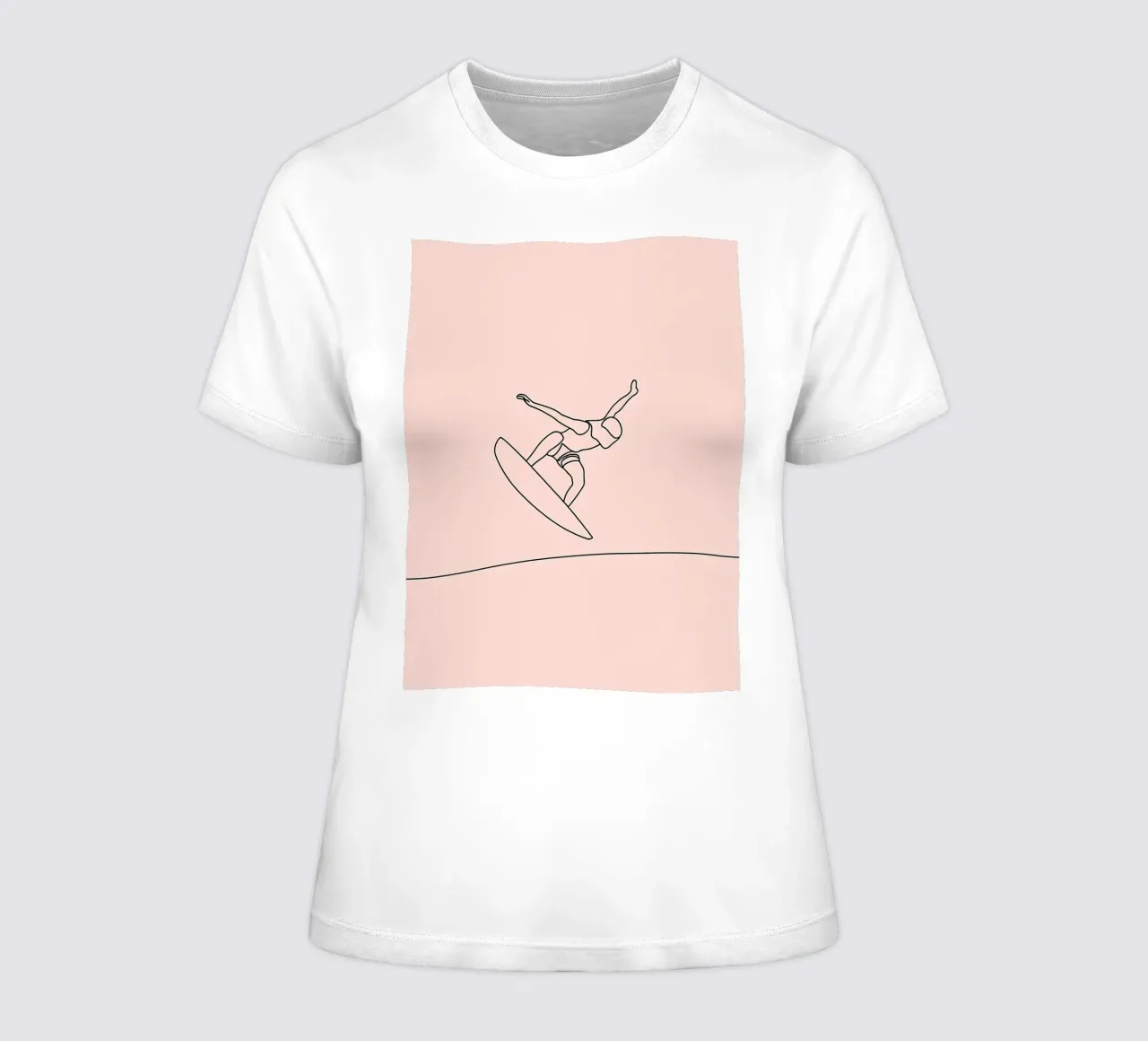 Surfer - Minimalist Line Art women's fitted t-shirt by Viv Line Art