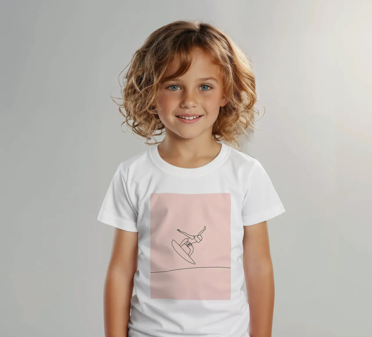 Surfeur - Dessin au trait minimaliste t-shirt enfant de Viv Line Art