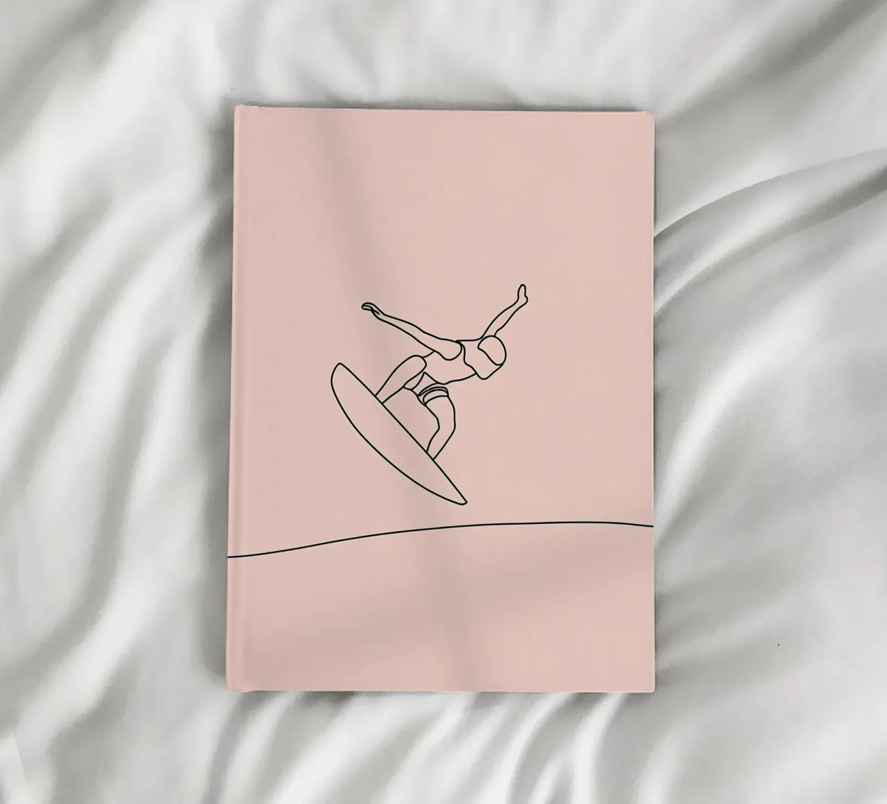 Surfer - Minimalist Line Art notebook by Viv Line Art