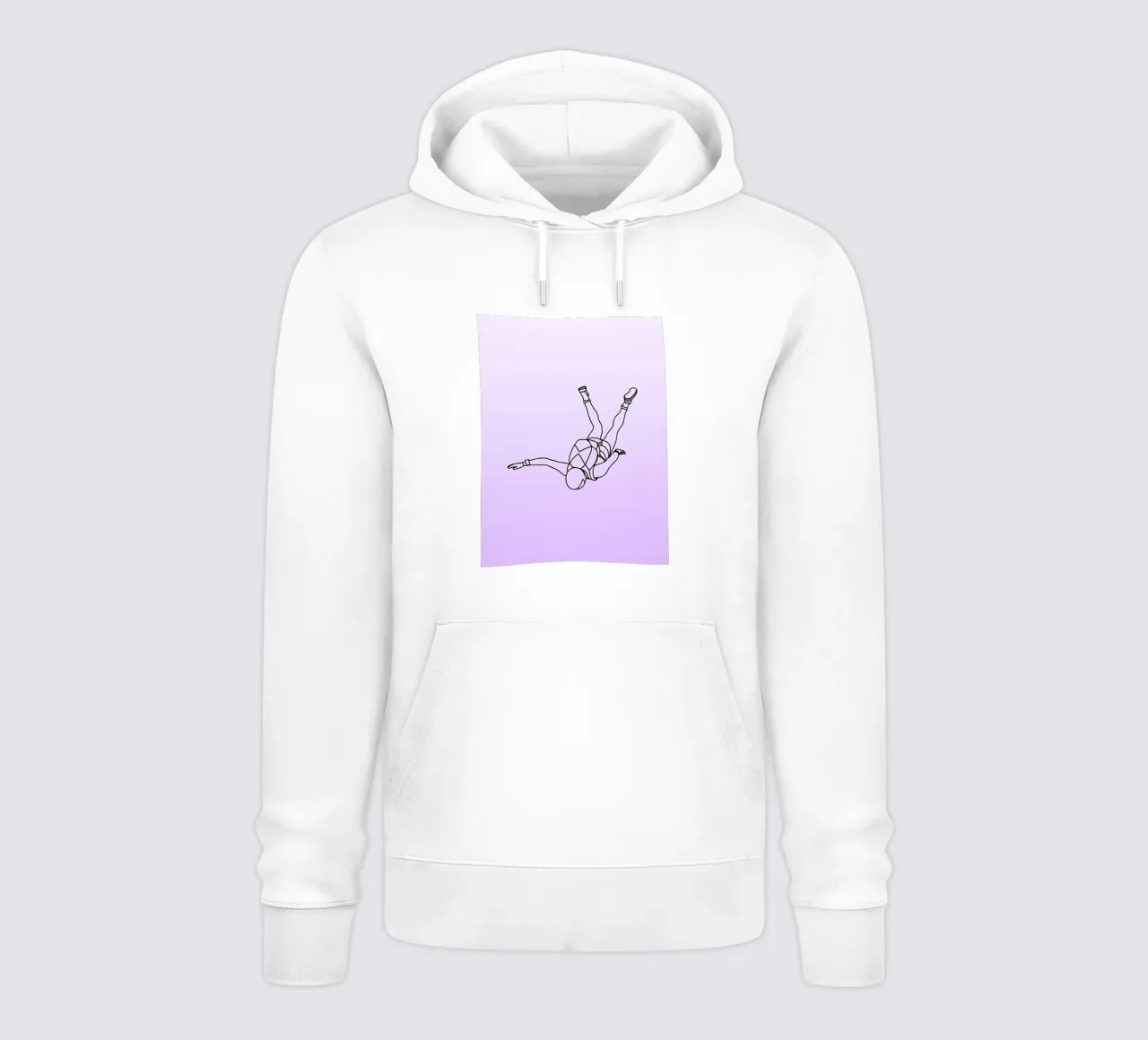 Skydiver - Line art minimalista felpa con cappuccio da Viv Line Art