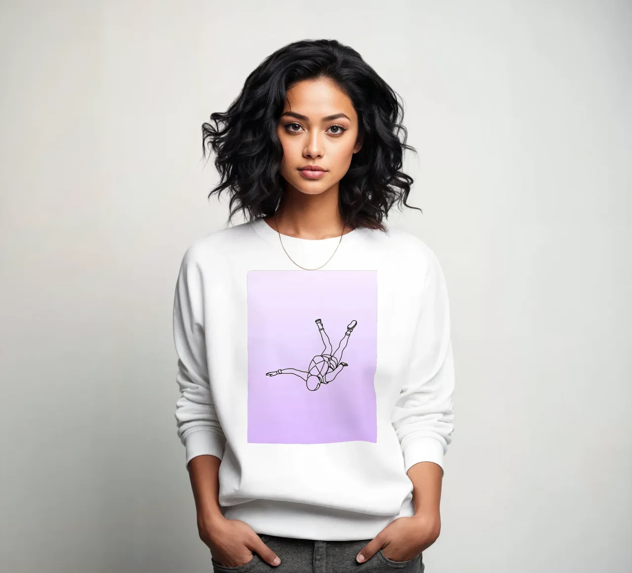 Skydiver - Line art minimalista felpa da Viv Line Art