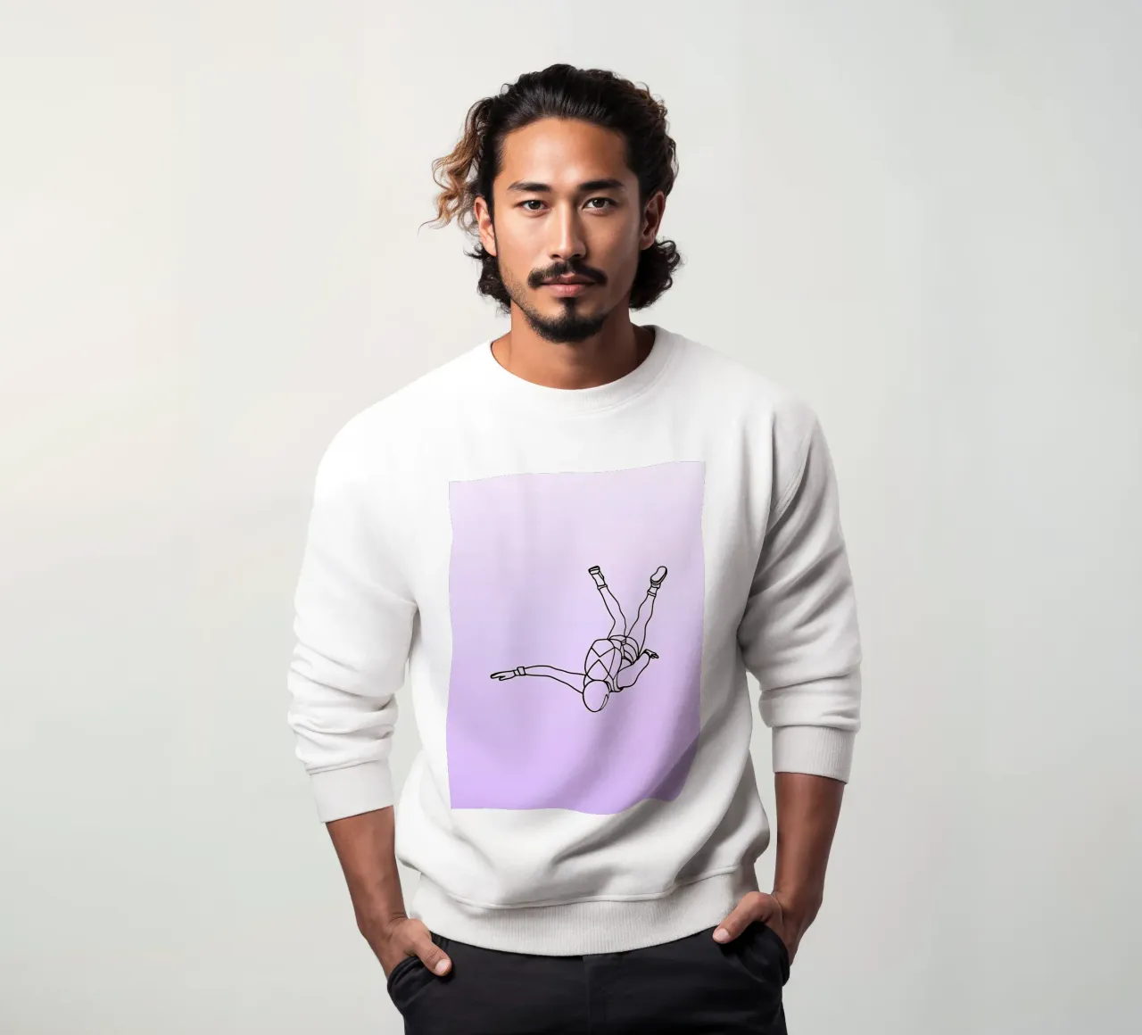 Skydiver - Line art minimalista felpa da Viv Line Art