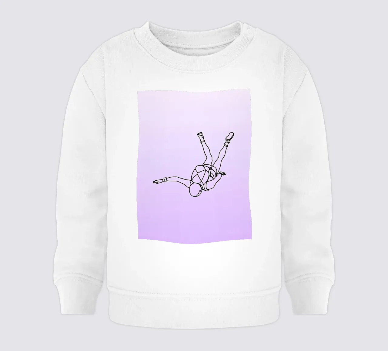 Skydiver - Minimalist Line Art baby sweatshirt by Viv Line Art