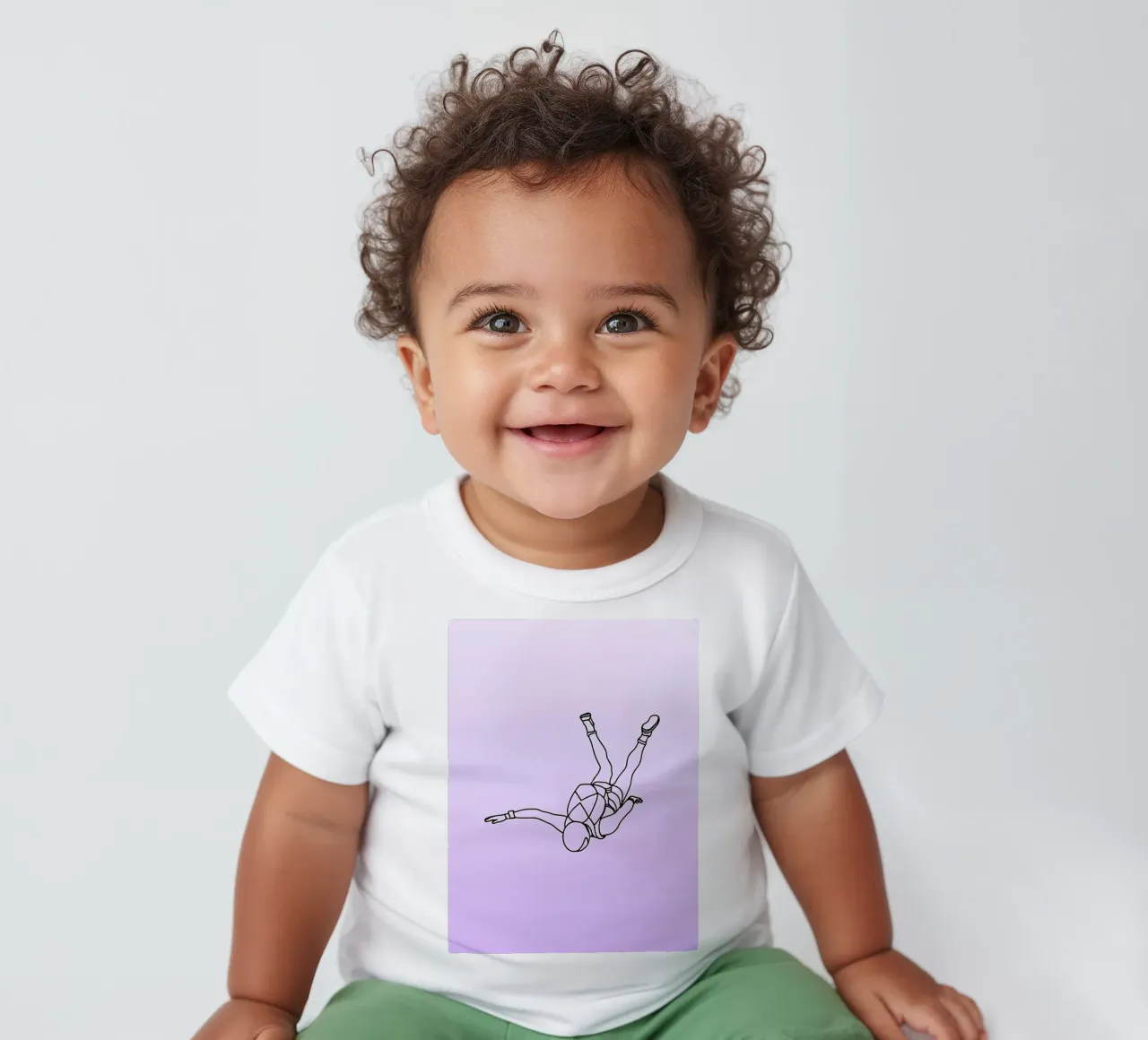 Skydiver - Minimalist Line Art t-shirt pour bébé de Viv Line Art