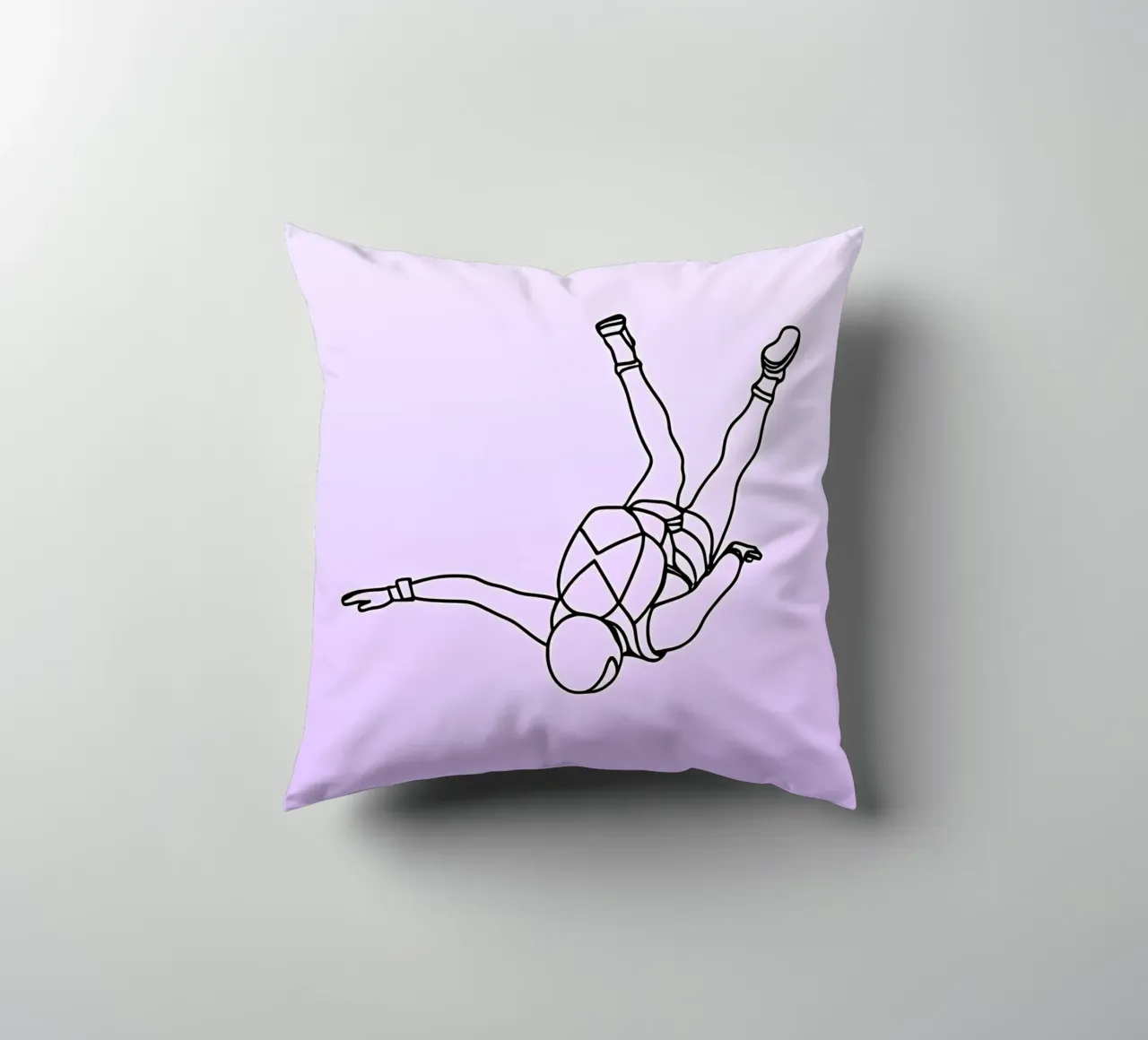 Skydiver - Line art minimalista cuscino da Viv Line Art