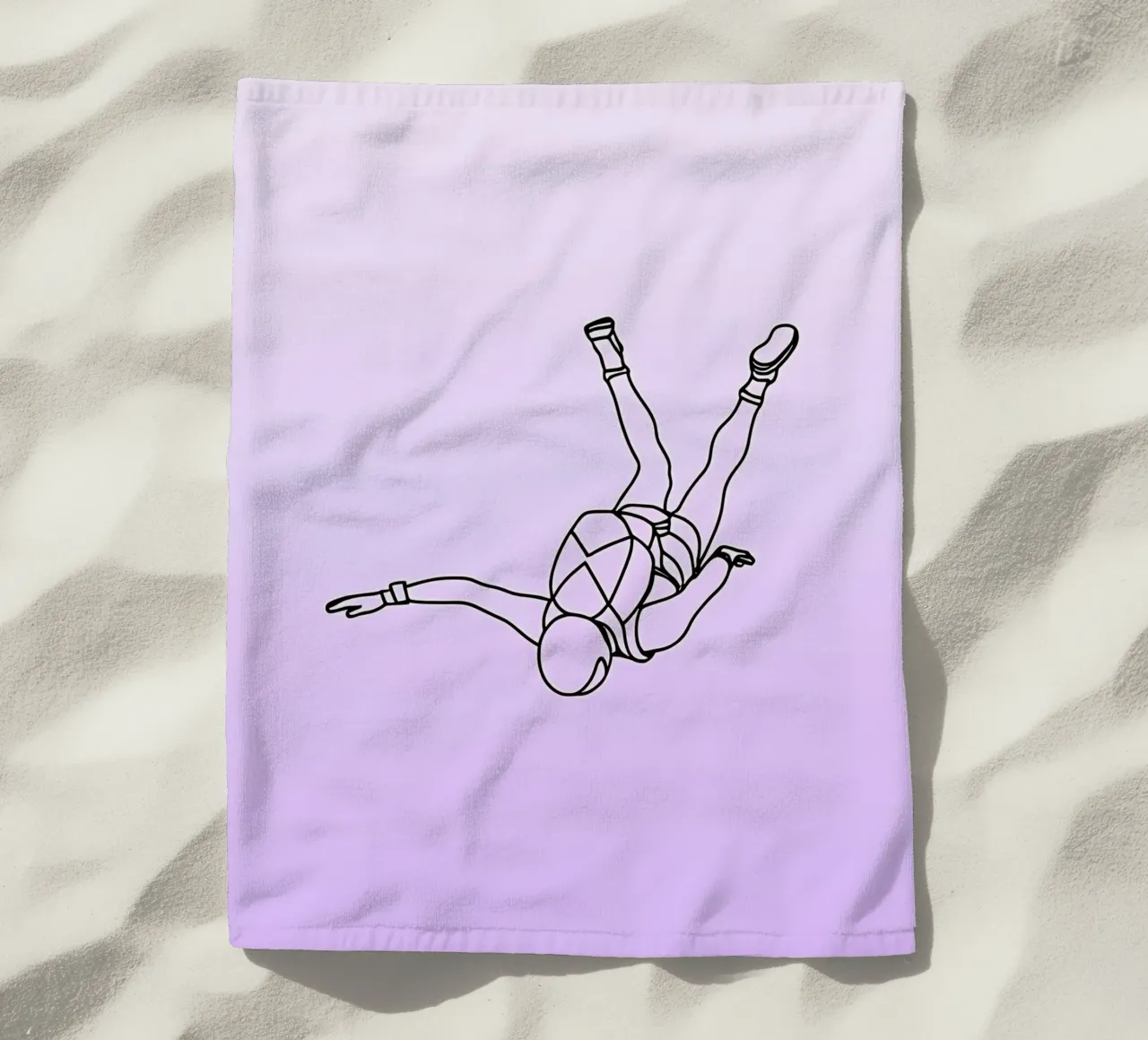 Skydiver - Line art minimalista telo mare da Viv Line Art
