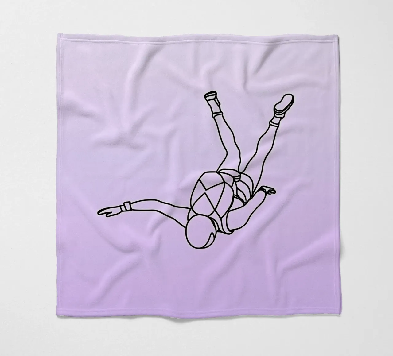 Skydiver - Line art minimalista coperta in pile da Viv Line Art