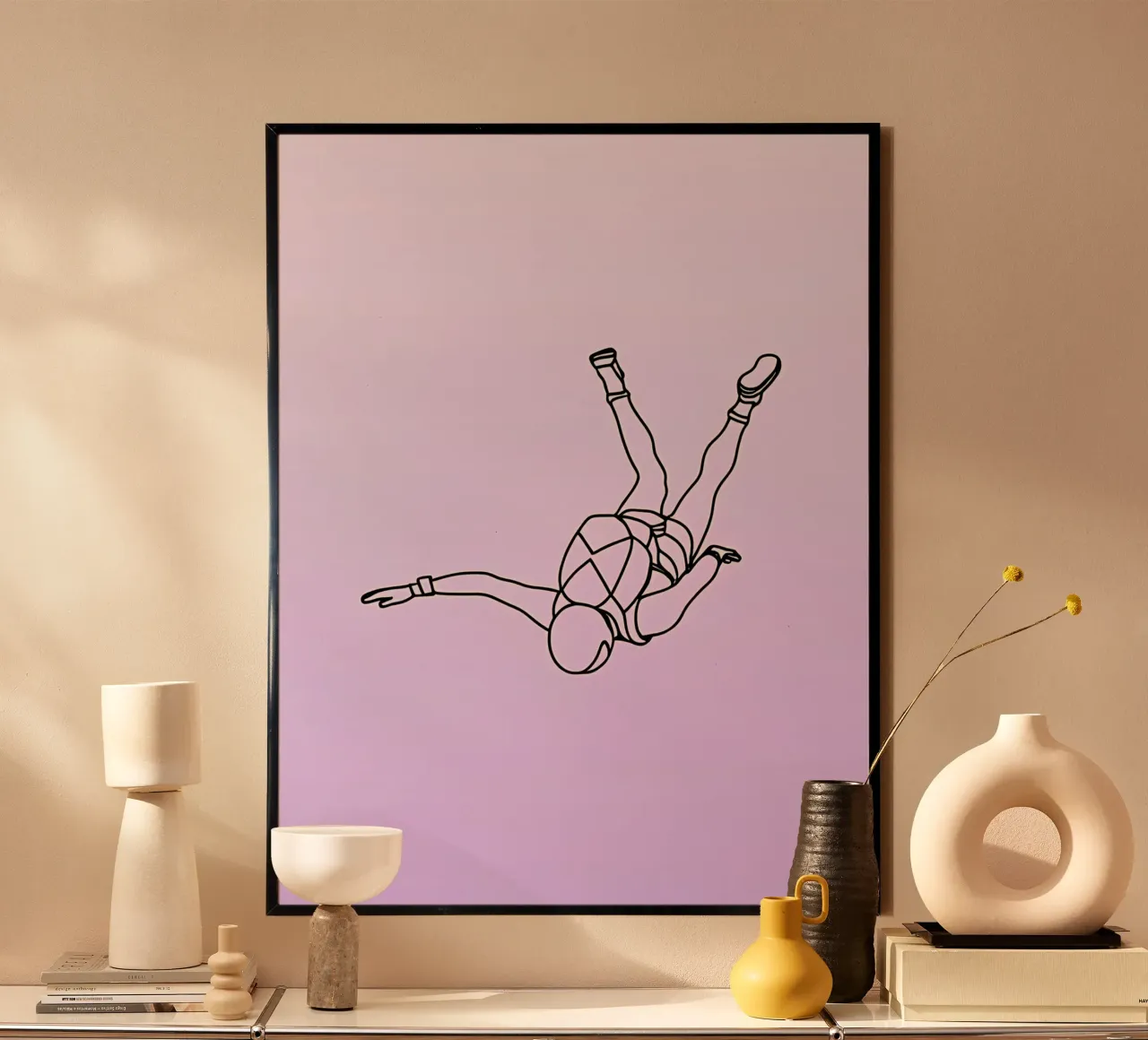 Skydiver - Line art minimalista poster da Viv Line Art