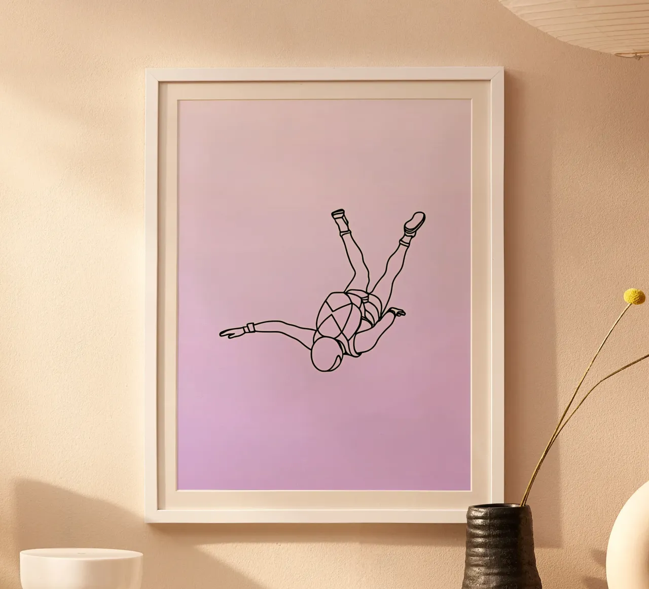Skydiver - Line art minimalista poster da Viv Line Art