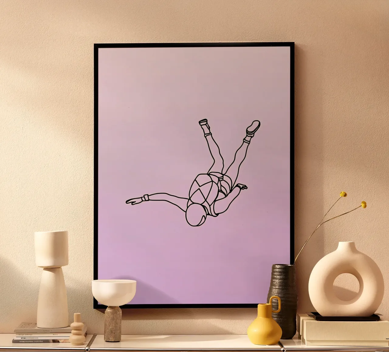 Skydiver - Line art minimalista poster da Viv Line Art