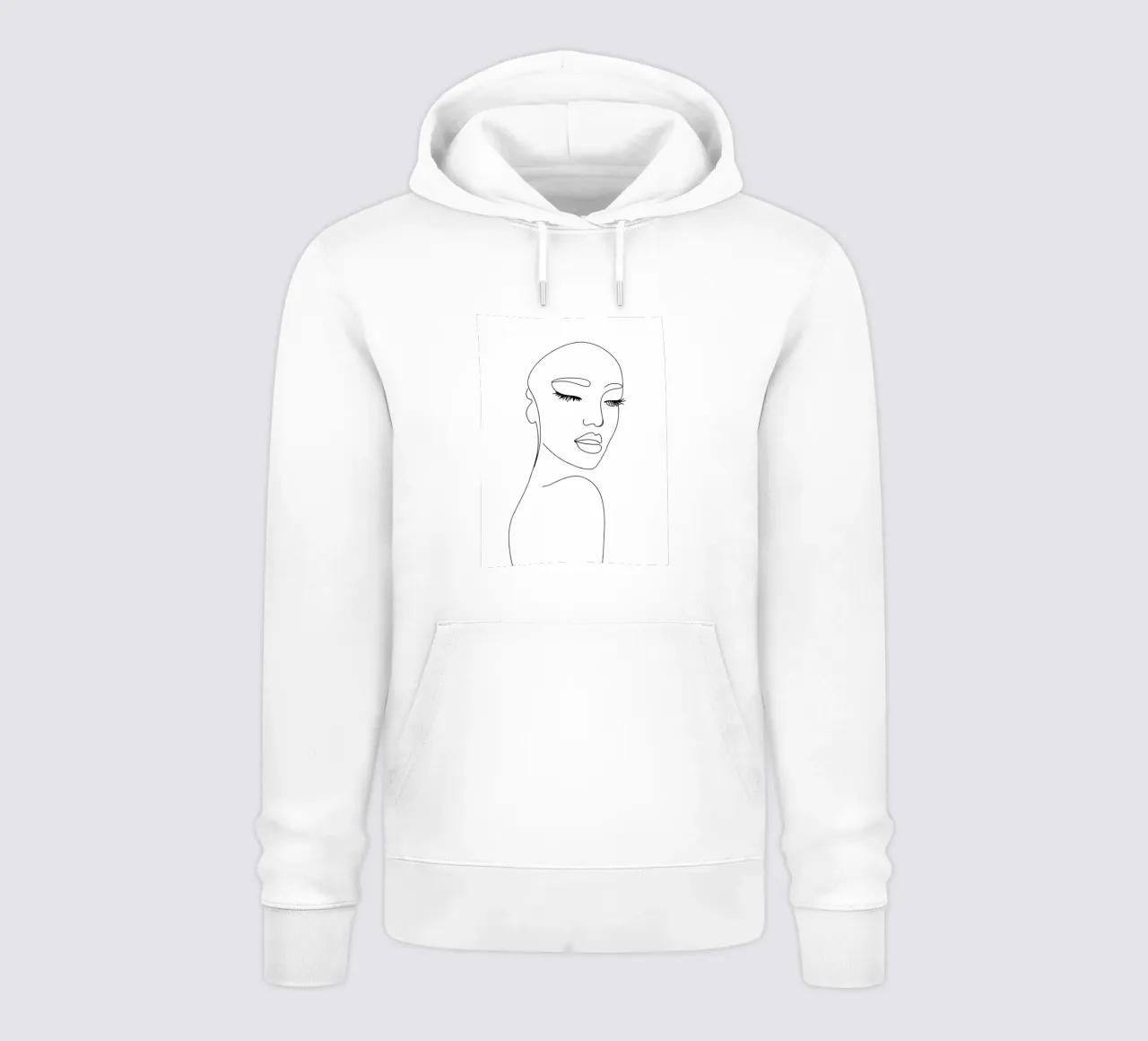 Donna - Line art minimalista felpa con cappuccio da Viv Line Art
