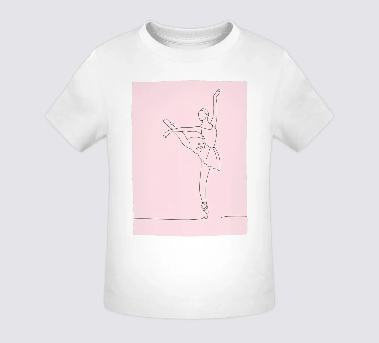 Ballerina di danza classica - Line Art minimalista maglietta neonato da Viv Line Art