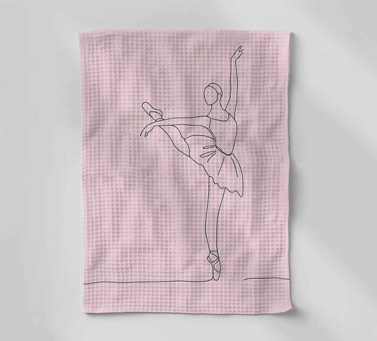 Danseuse de ballet - Dessin au trait minimaliste torchon de Viv Line Art