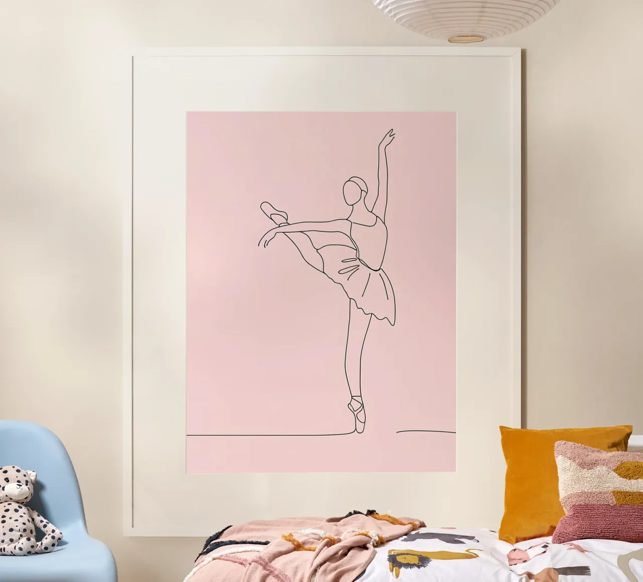 Danseuse de ballet - Dessin au trait minimaliste poster de Viv Line Art