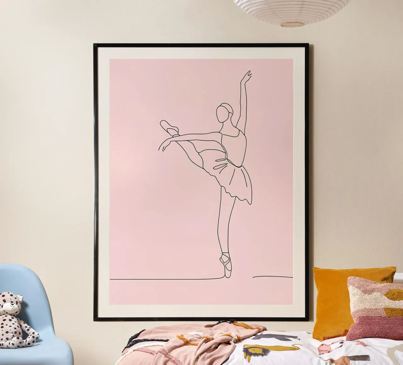Danseuse de ballet - Dessin au trait minimaliste poster de Viv Line Art