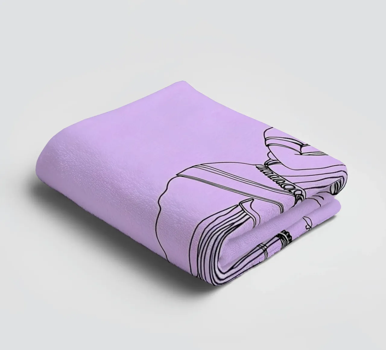 Indian CLassical Dancer - Minimalist Line Art towel by Viv Line Art