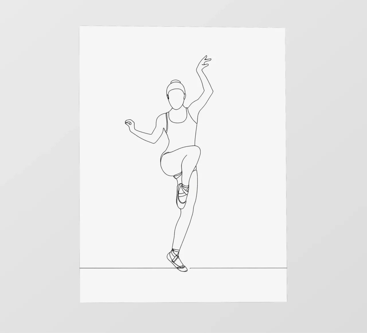Ballerina - Line art minimalista telo in pvc da Viv Line Art