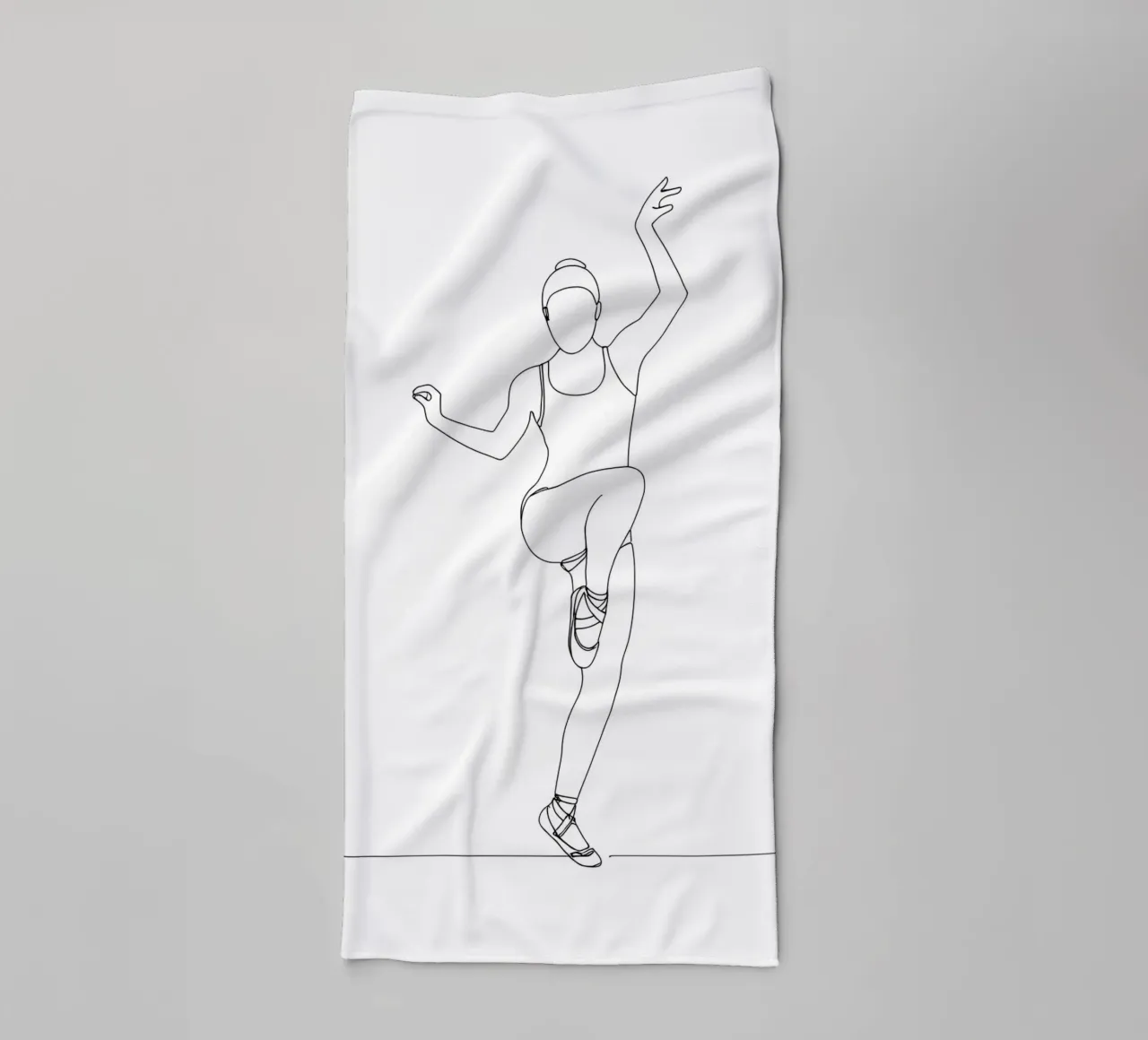 Ballerina - Line art minimalista asciugamano da bagno da Viv Line Art