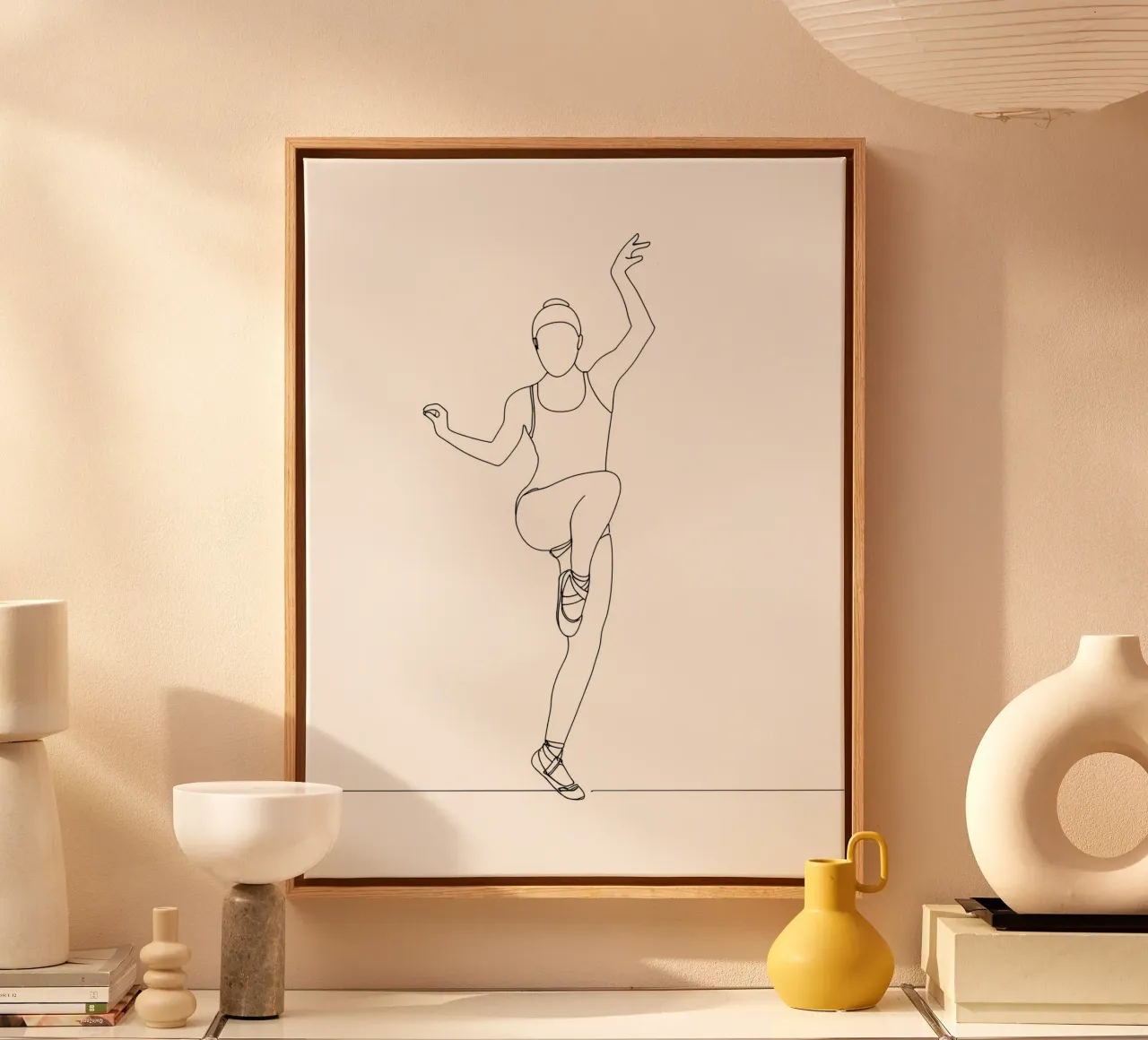Dancer - Minimalist Line Art canvas with Floater frame by Viv Line Art
