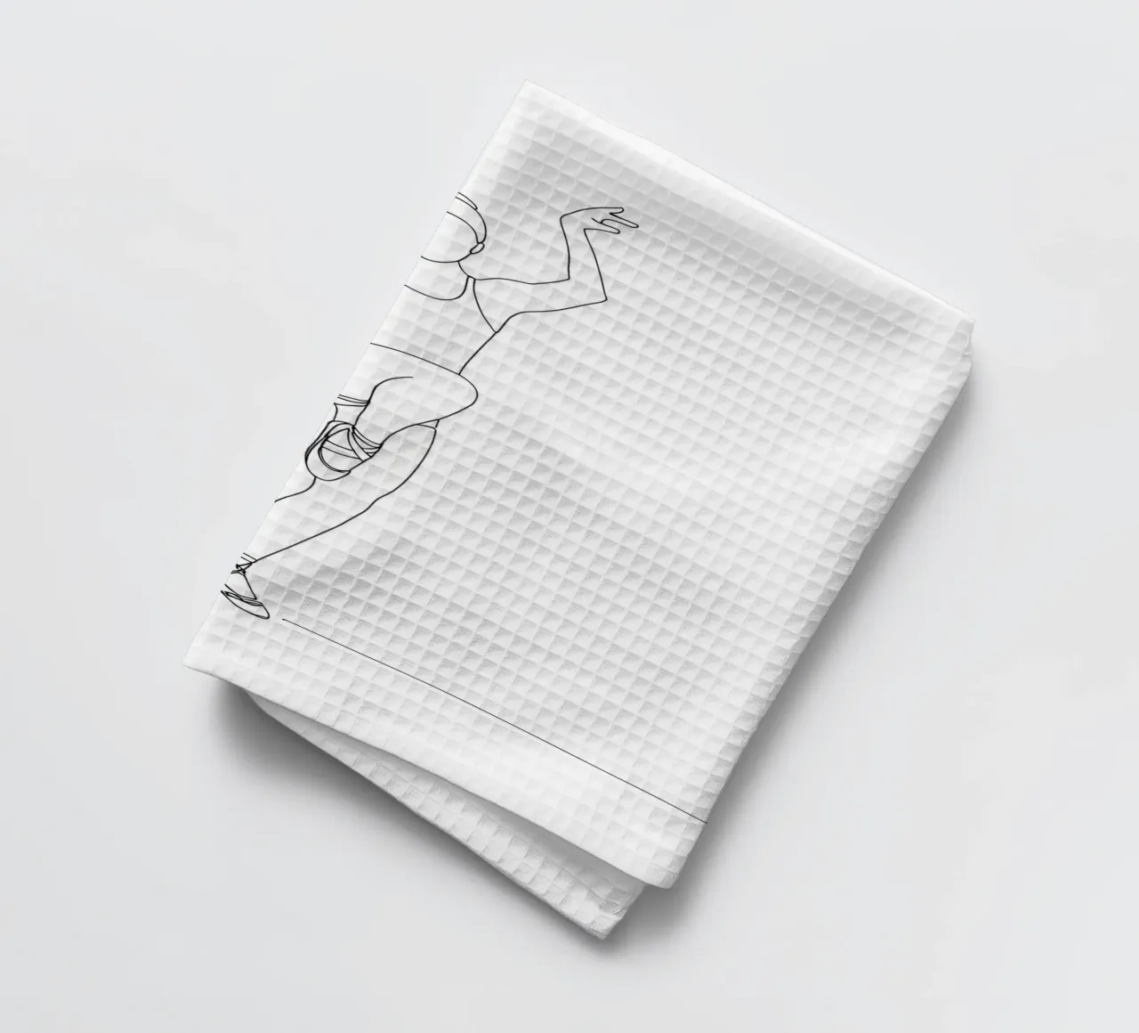 Danseuse - Dessin au trait minimaliste torchon de Viv Line Art
