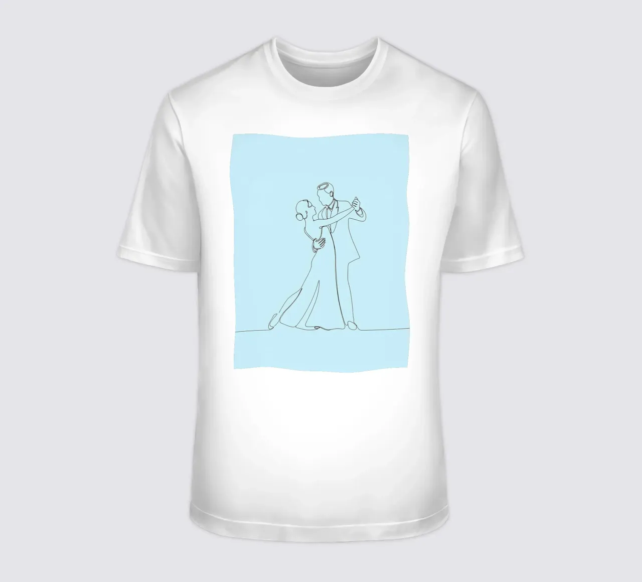 Couple Dancing - Minimalist Line Art t-shirt by Viv Line Art