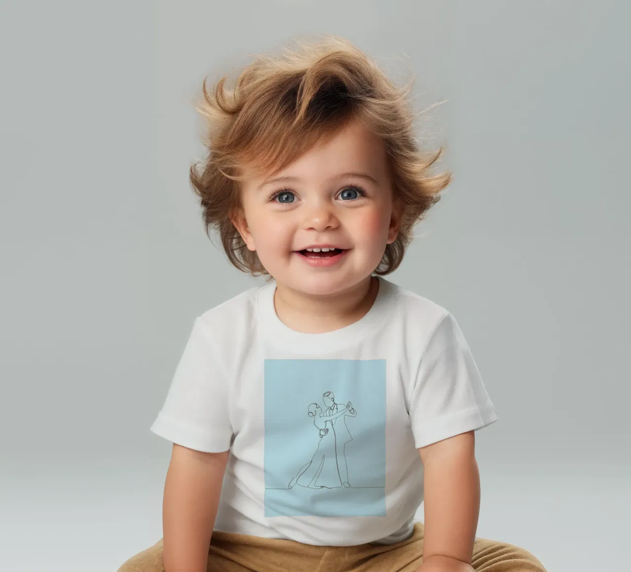 Couple Dancing - Minimalist Line Art baby t-shirt by Viv Line Art