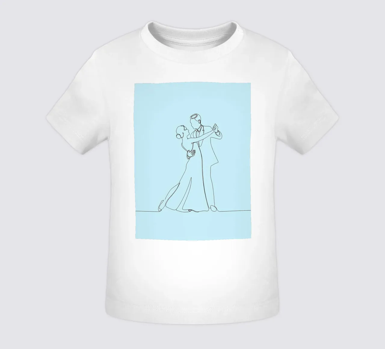 Couple Dancing - Minimalist Line Art baby t-shirt by Viv Line Art