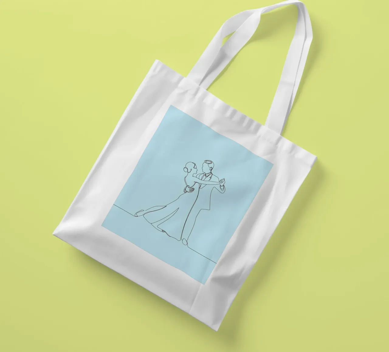 Couple Dancing - Minimalist Line Art tote bag by Viv Line Art